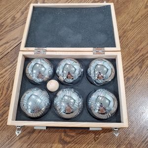 Petanque by Obut, French Version of Bocce Ball, Made In France, Chrome, Full Set